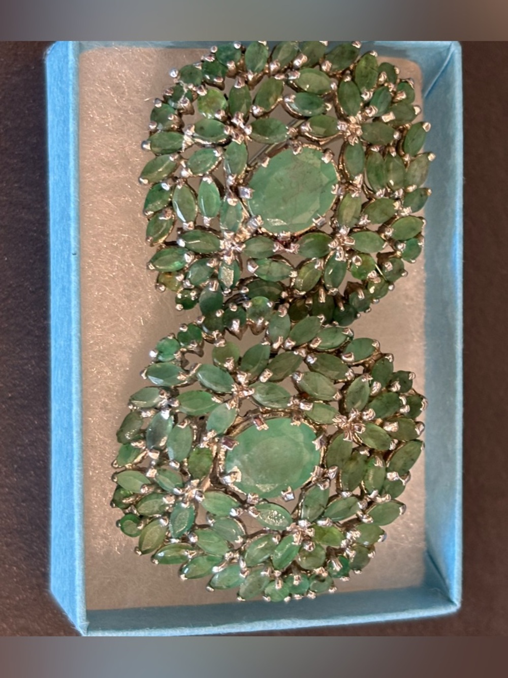 Emeralds light Green Cluster Drop Earrings
